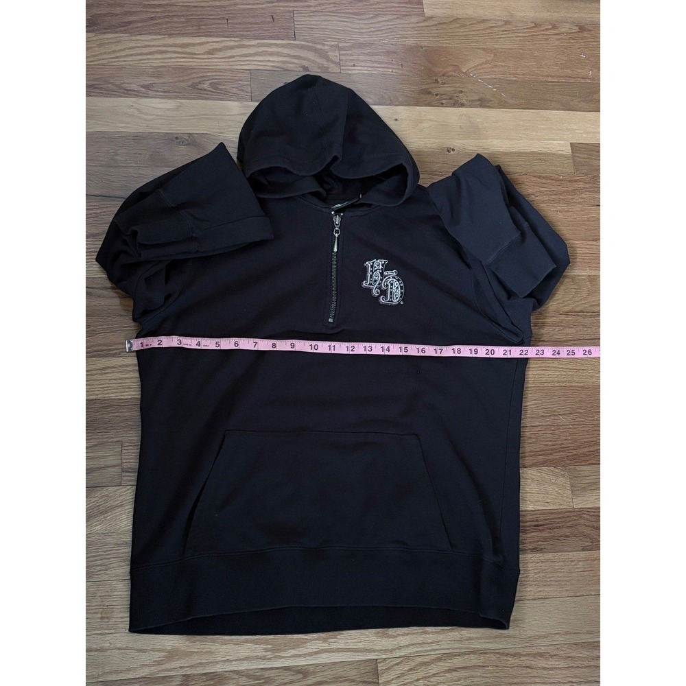 Harley Davidson Womens XL Black Rhinestone Quarter Zip Hoodie 96616-09VW Moto - Picture 8 of 10